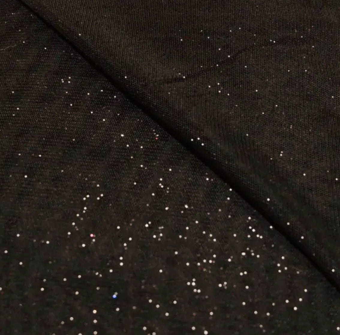 700 Netz Glitter schwarz