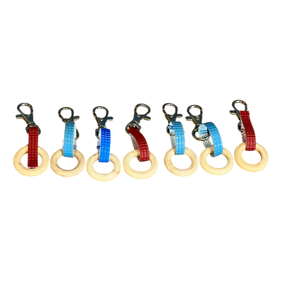 Anhänger Turnring blau Karabiner