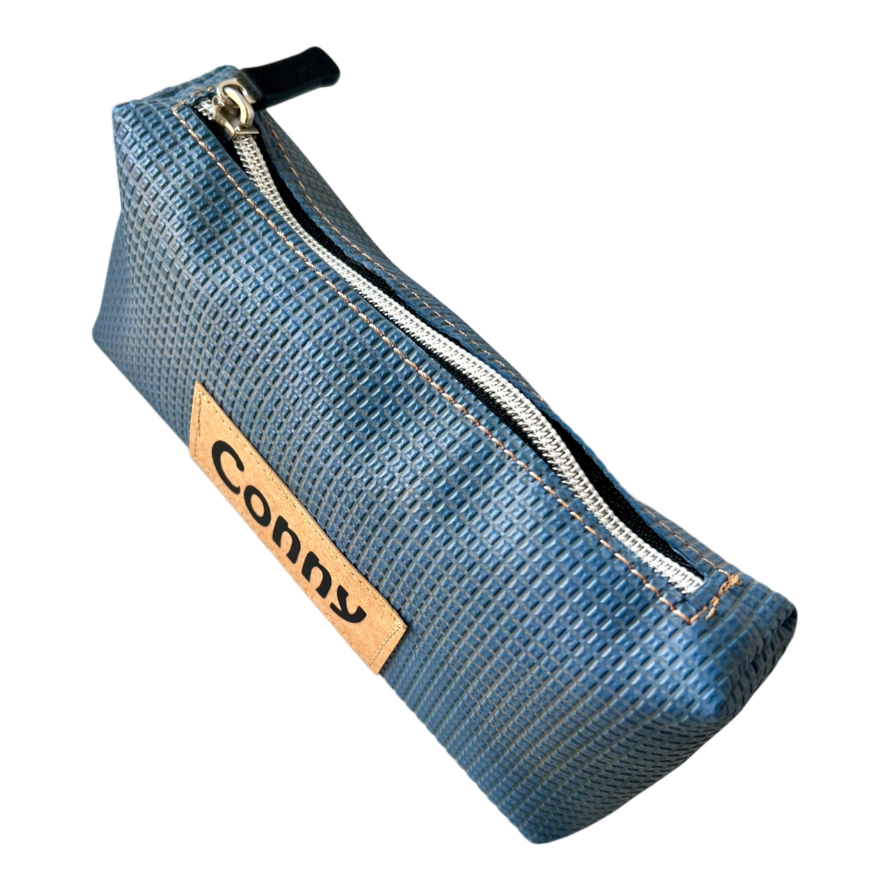 Etui Turnmattenstoff blau & Name
