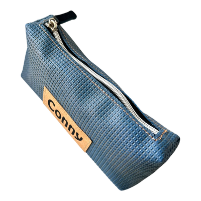 Etui Turnmattenstoff blau & Name
