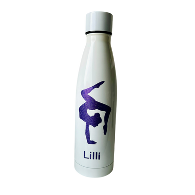 Trinkflasche weiß lila
