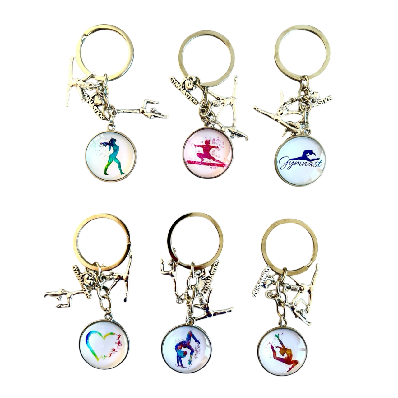 Schlüsselanhänger Turnen silber Charms