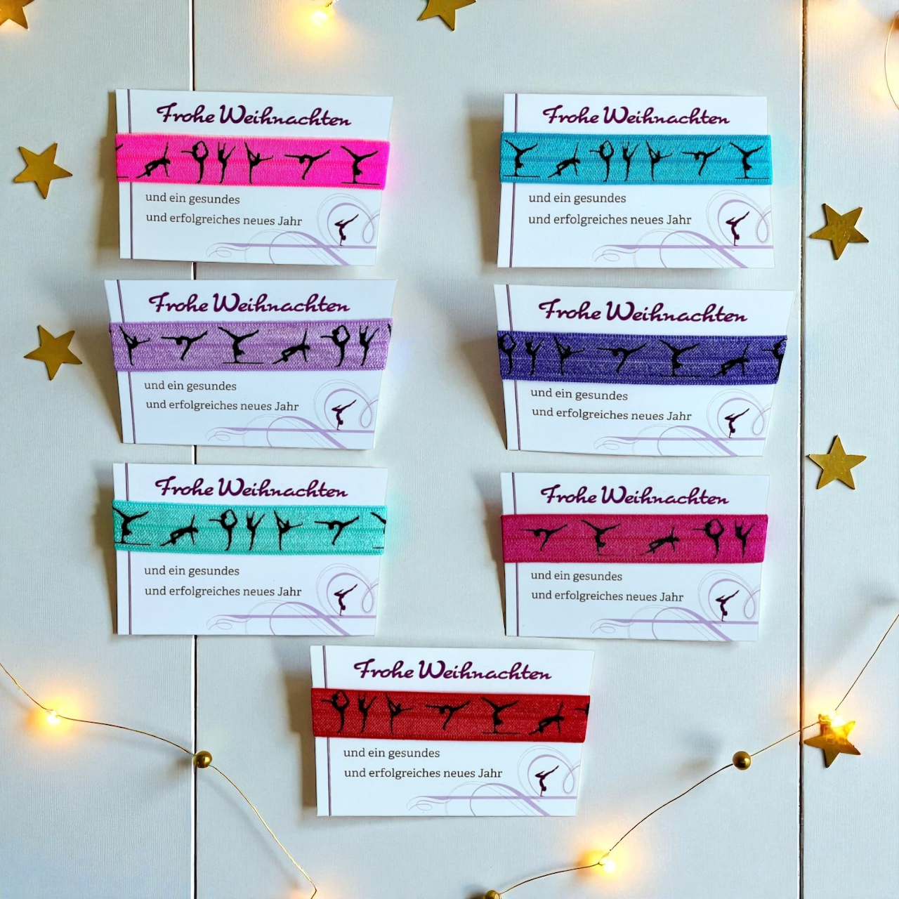 Haargummi mit Turnerinnen & Weihnachtskarte
