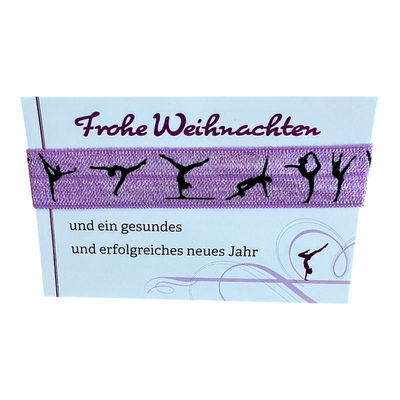 Haargummi mit Turnmotiven & Weihnachtskarte - 7 Farben