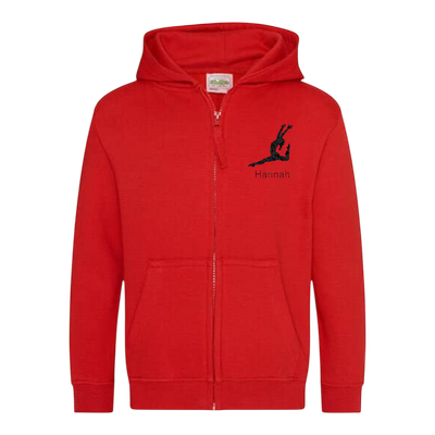 Sweatjacke Kids rot - Turnerin & Name