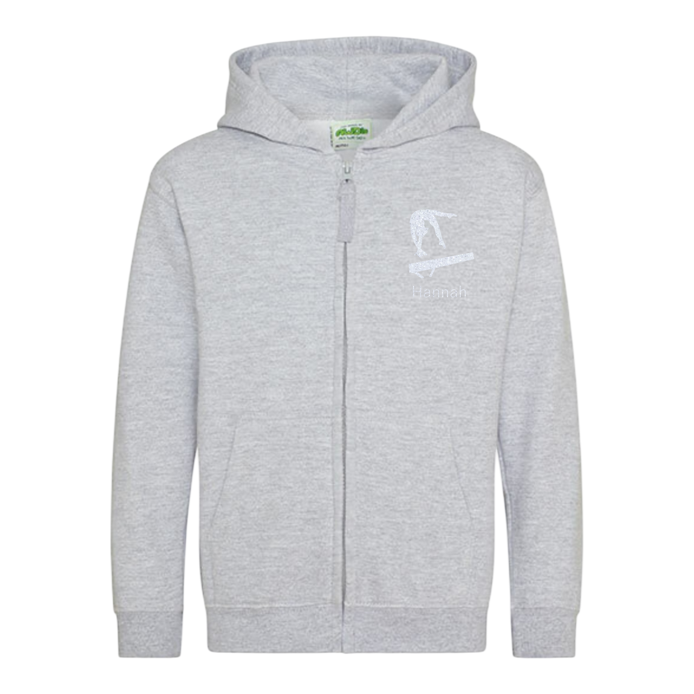 Sweatjacke Kids hellgrau - Turnerin & Name