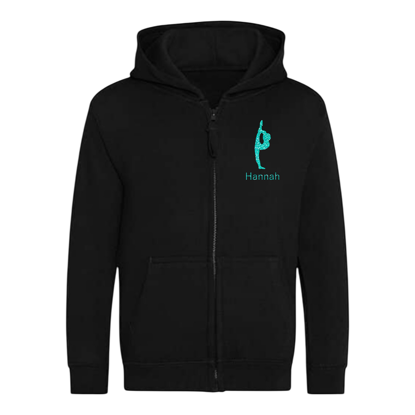 Sweatjacke Kids schwarz - Turnerin & Name