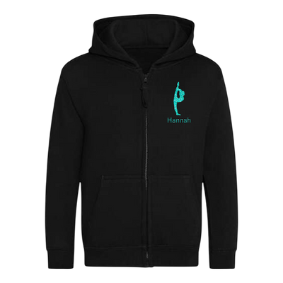 Sweatjacke Kids schwarz - Turnerin & Name