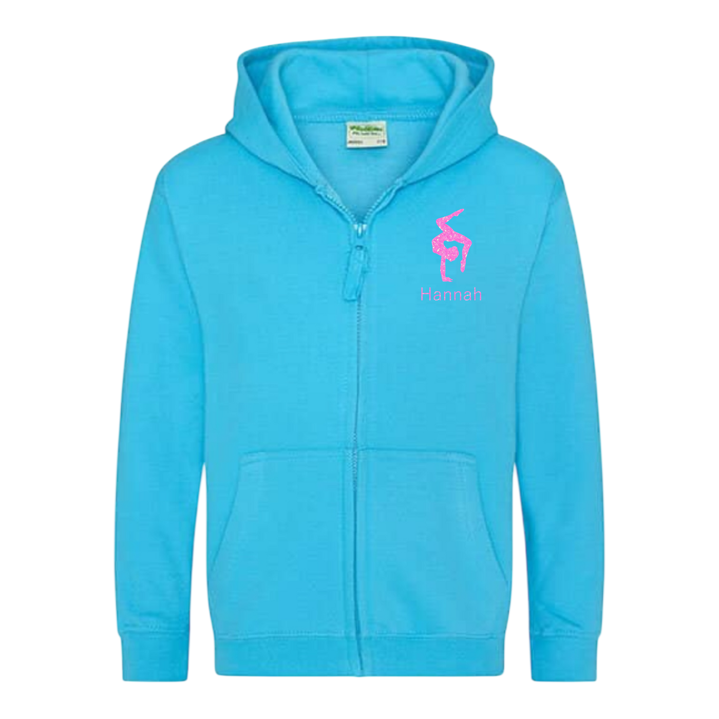 Sweatjacke Kids türkis - Turnerin & Name