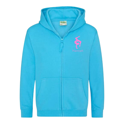 Sweatjacke Kids türkis - Turnerin & Name