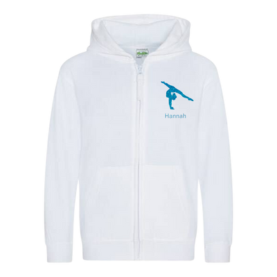 Sweatjacke Kids weiß - Turnerin & Name