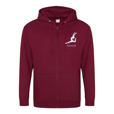 Sweatjacke Damen bordeaux - Turnerin & Name