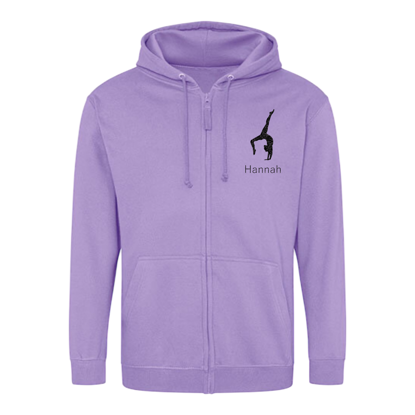 Sweatjacke Damen helllila - Turnerin & Name