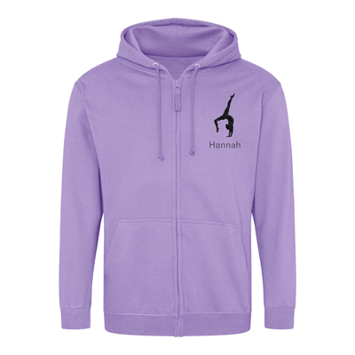 Sweatjacke Damen helllila - Turnerin & Name