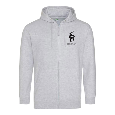 Sweatjacke Damen hellgrau - Turnerin & Name