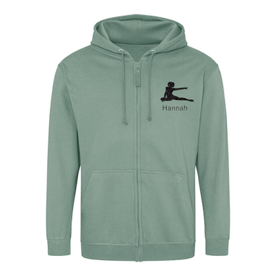 Sweatjacke Damen pudergrün - Turnerin & Name