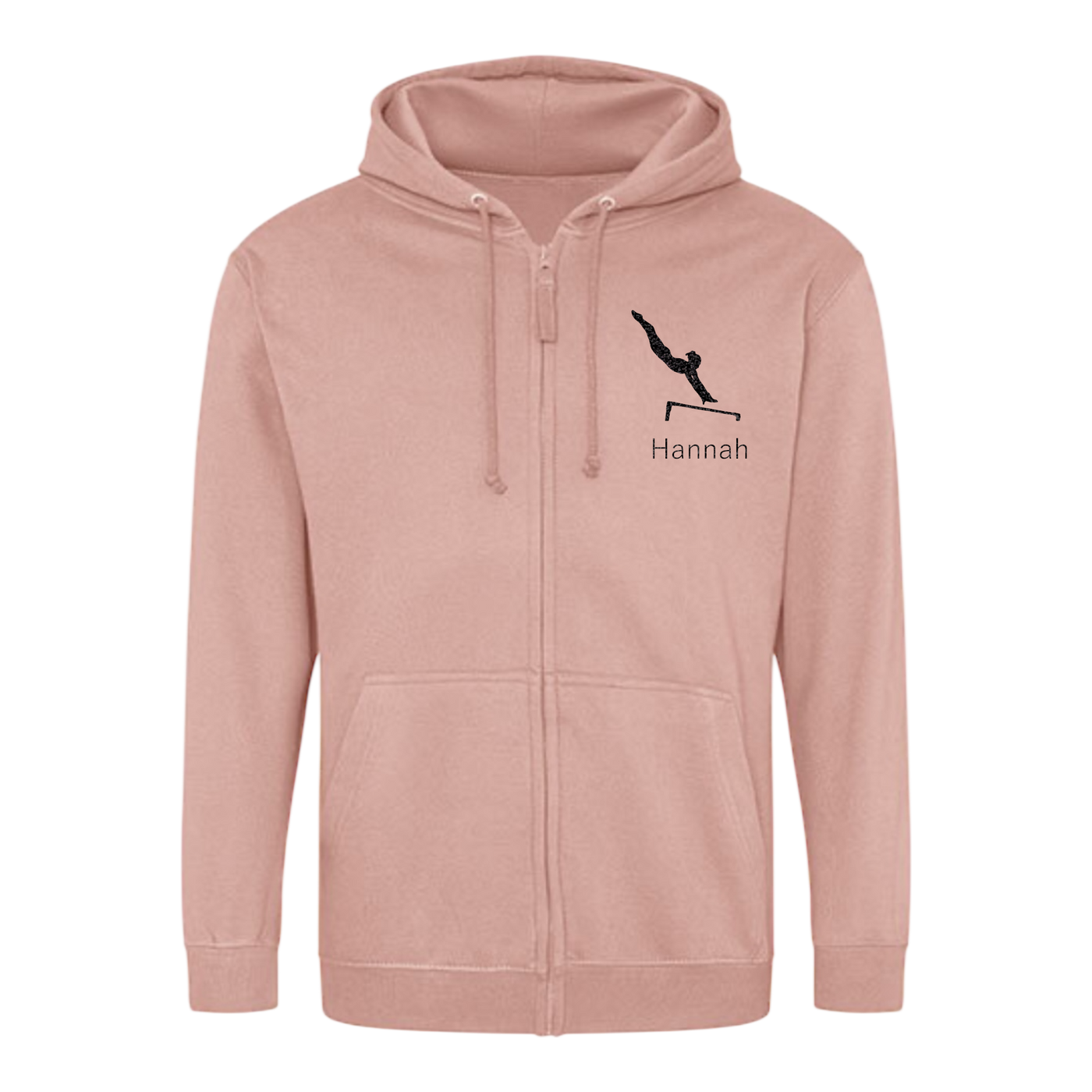 Sweatjacke Damen puderrosé - Turnerin & Name