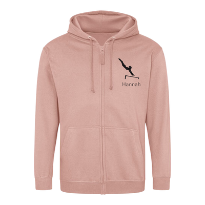 Sweatjacke Damen puderrosé - Turnerin & Name