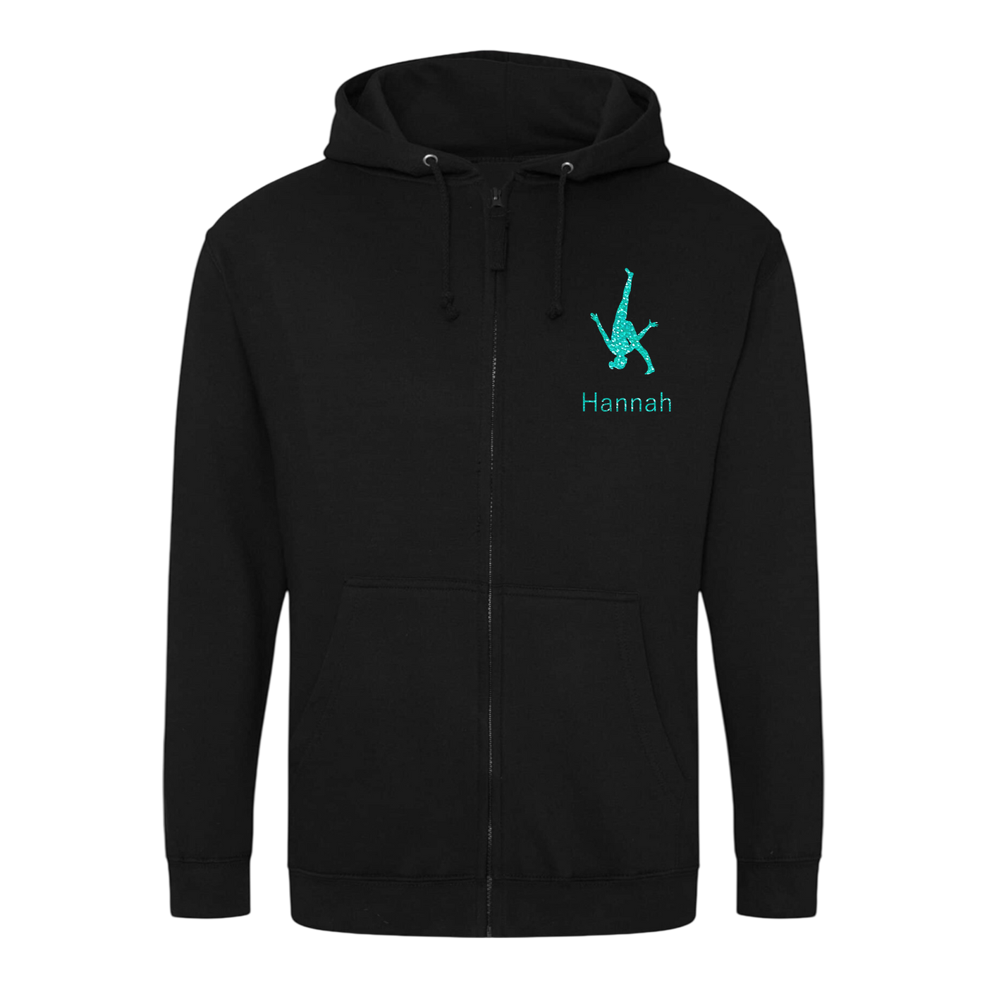 Sweatjacke Damen schwarz - Turnerin & Name