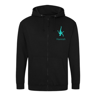 Sweatjacke Damen schwarz - Turnerin & Name