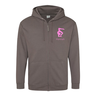 Sweatjacke Damen stahlgrau - Turnerin & Name