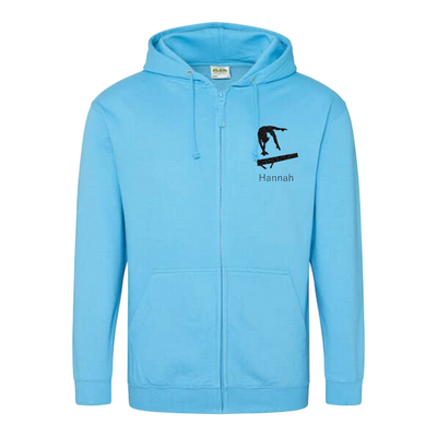 Sweatjacke Damen türkis - Turnerin & Name