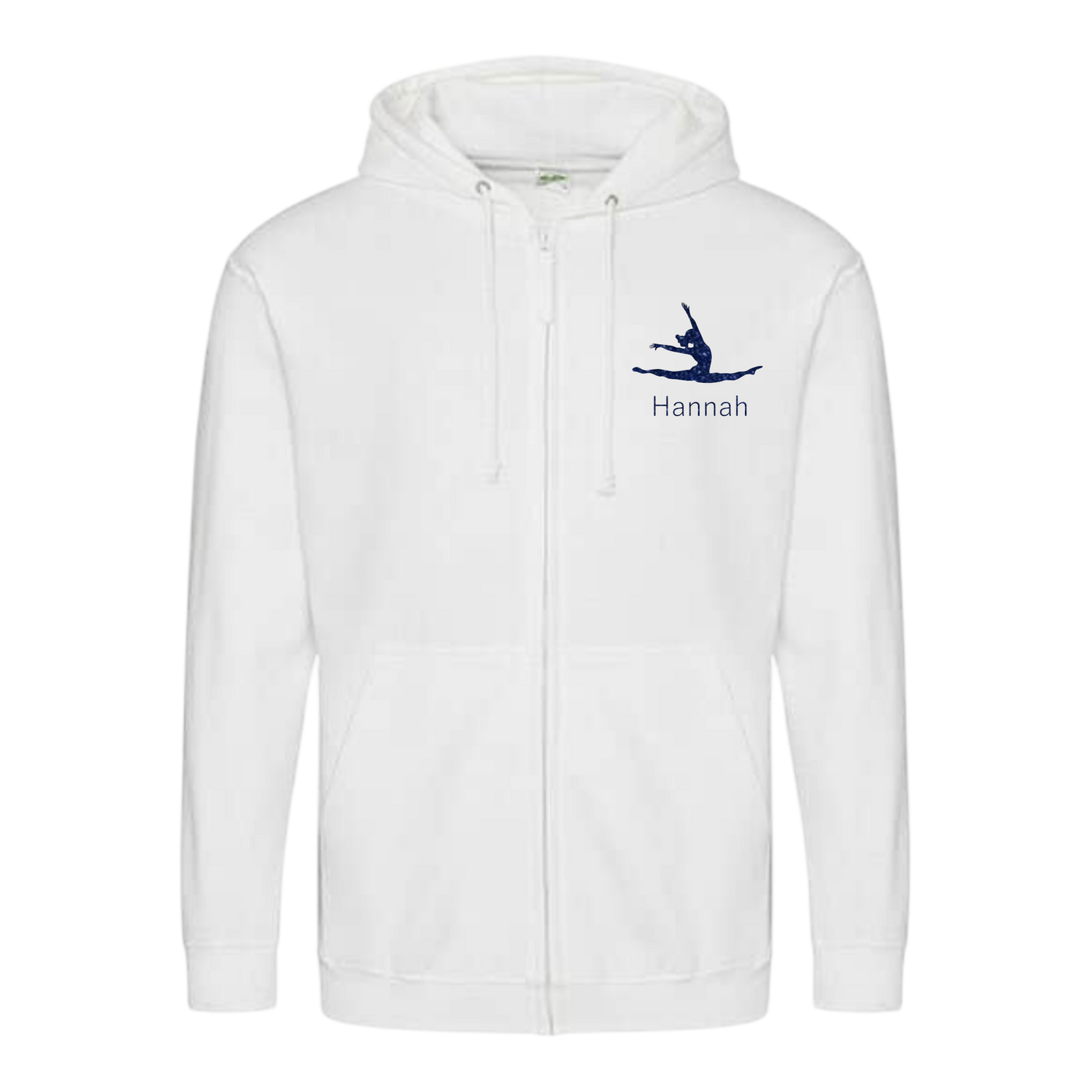 Sweatjacke Damen weiß - Turnerin & Name