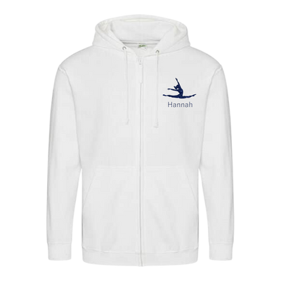 Sweatjacke Damen weiß - Turnerin & Name