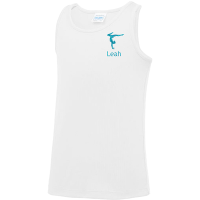 Sporttop weiß Kids, Turnmotiv & Name