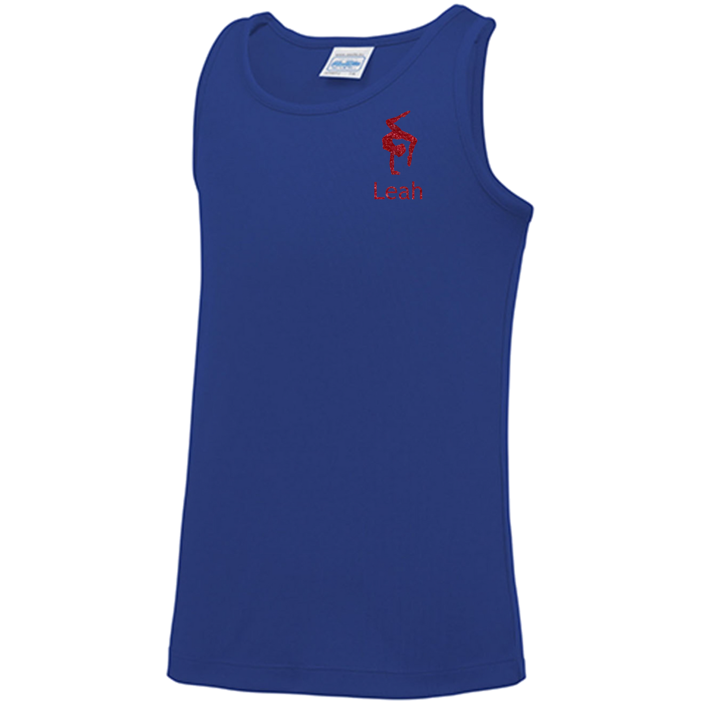 Sporttop royalblau Kids, Turnmotiv & Name
