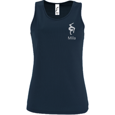 Tanktop dunkelblau, Turnmotiv & Name