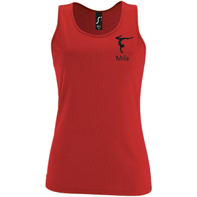 Tanktop rot, Turnmotiv & Name