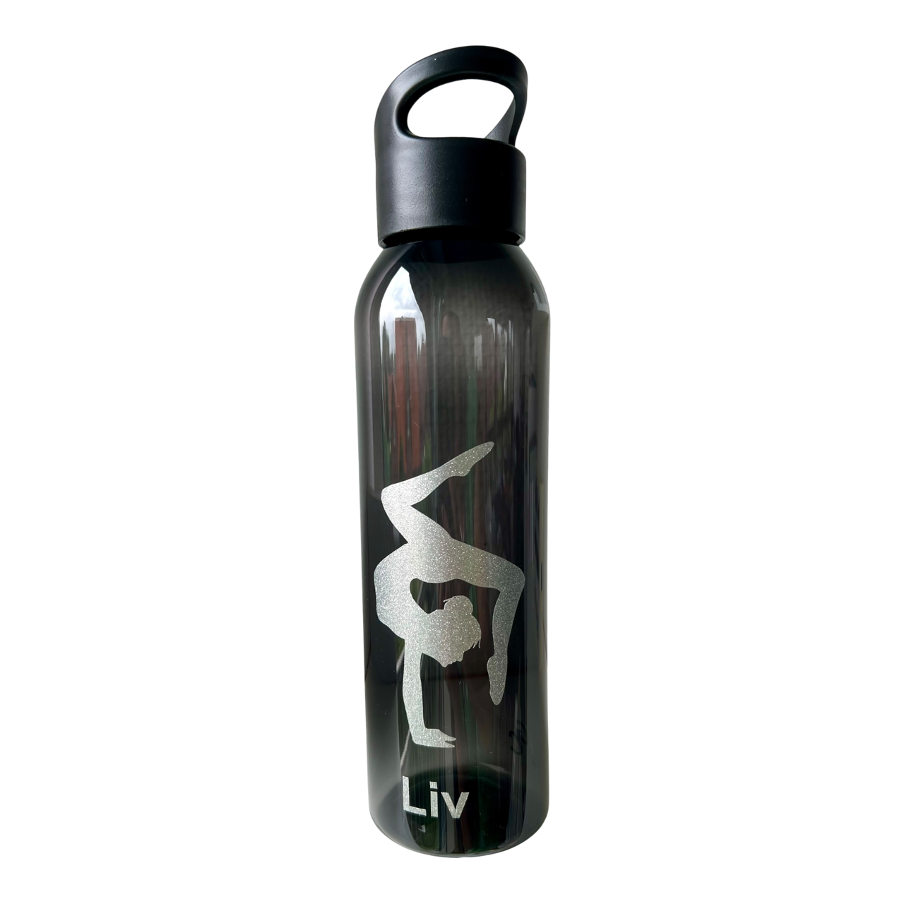 Trinkflasche schwarz transparent
