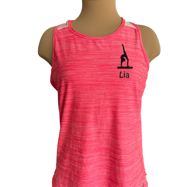 Angebot: Sporttop coralle mit Turnmotiv & Name