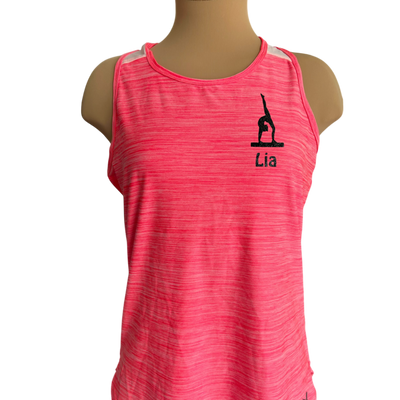 Angebot: Sporttop coralle mit Turnmotiv & Name