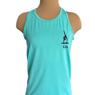 Angebot: Sporttop mint mit Turnmotiv & Name