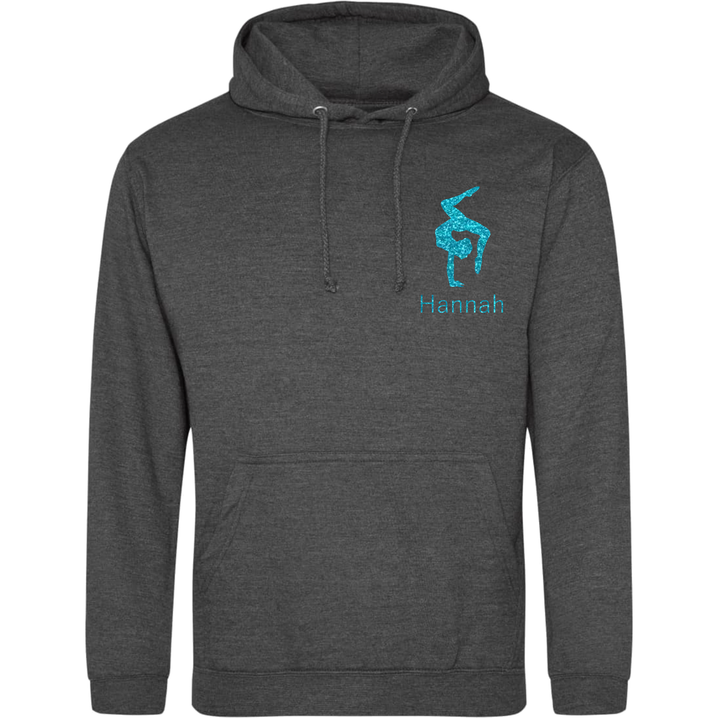 Hoodie dunkelgrau meliert - Turnerin & Name
