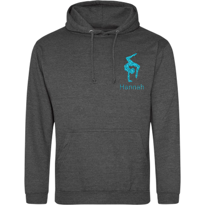 Hoodie dunkelgrau meliert - Turnerin & Name