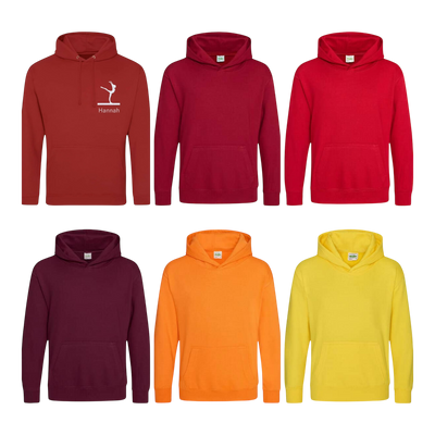 Vereins-Hoodies bedruckt Rot Gelb Orange