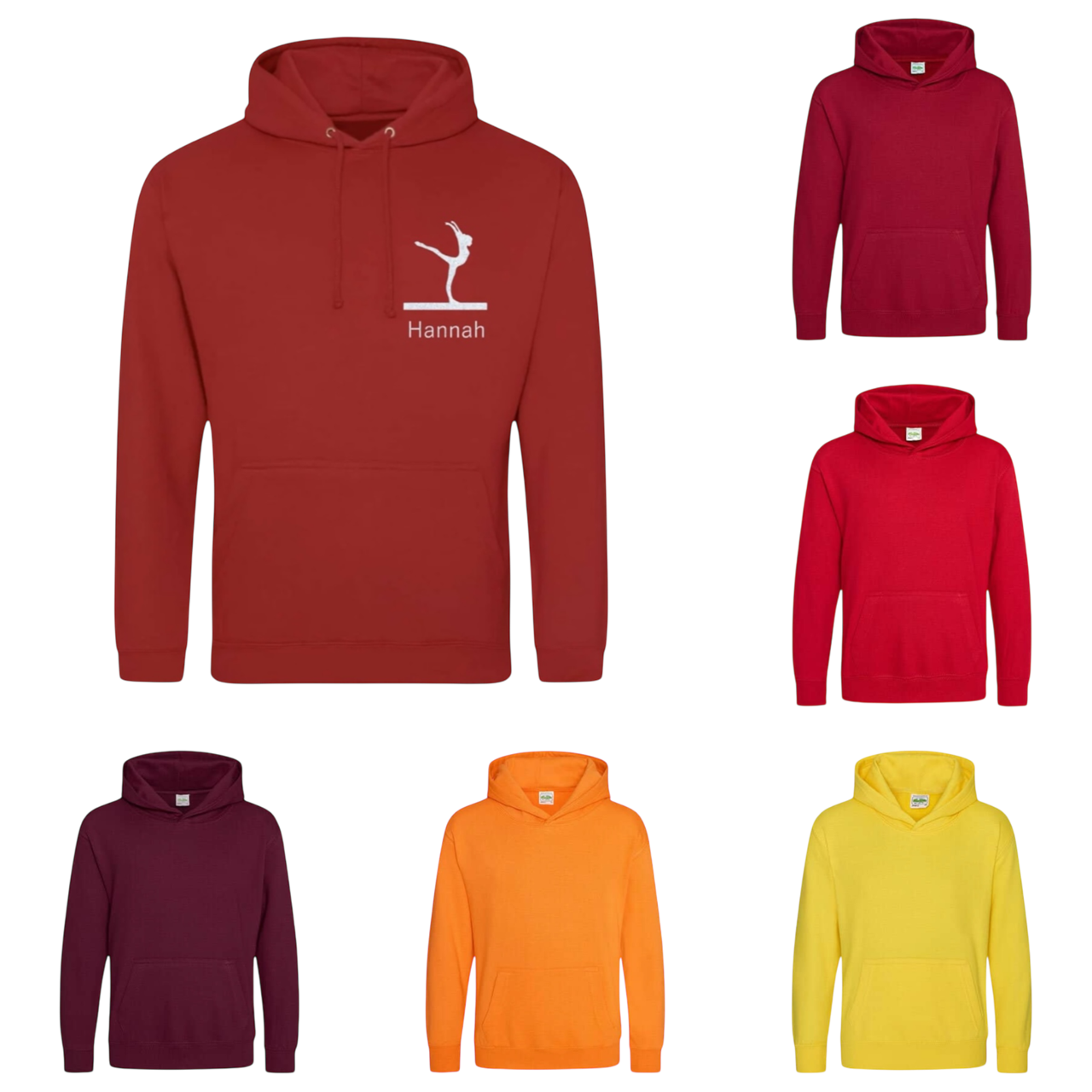 Vereins-Hoodies bedruckt Rot Gelb Orange
