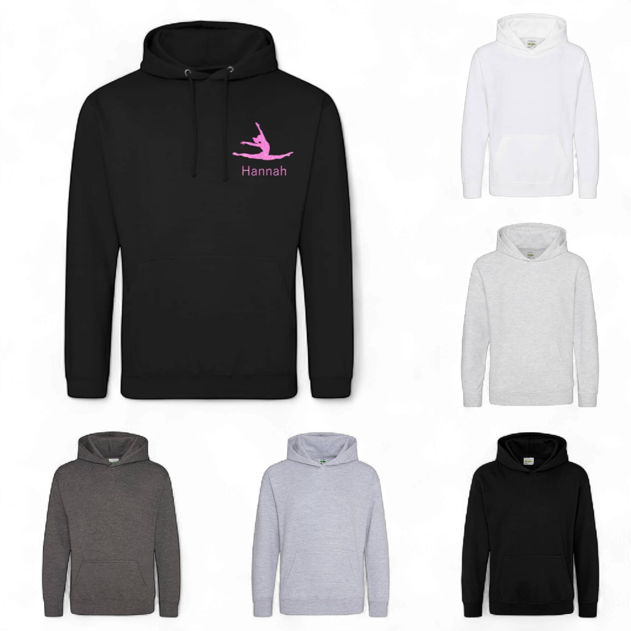 Vereins-Hoodies bedruckt Schwarz Weiß Grau