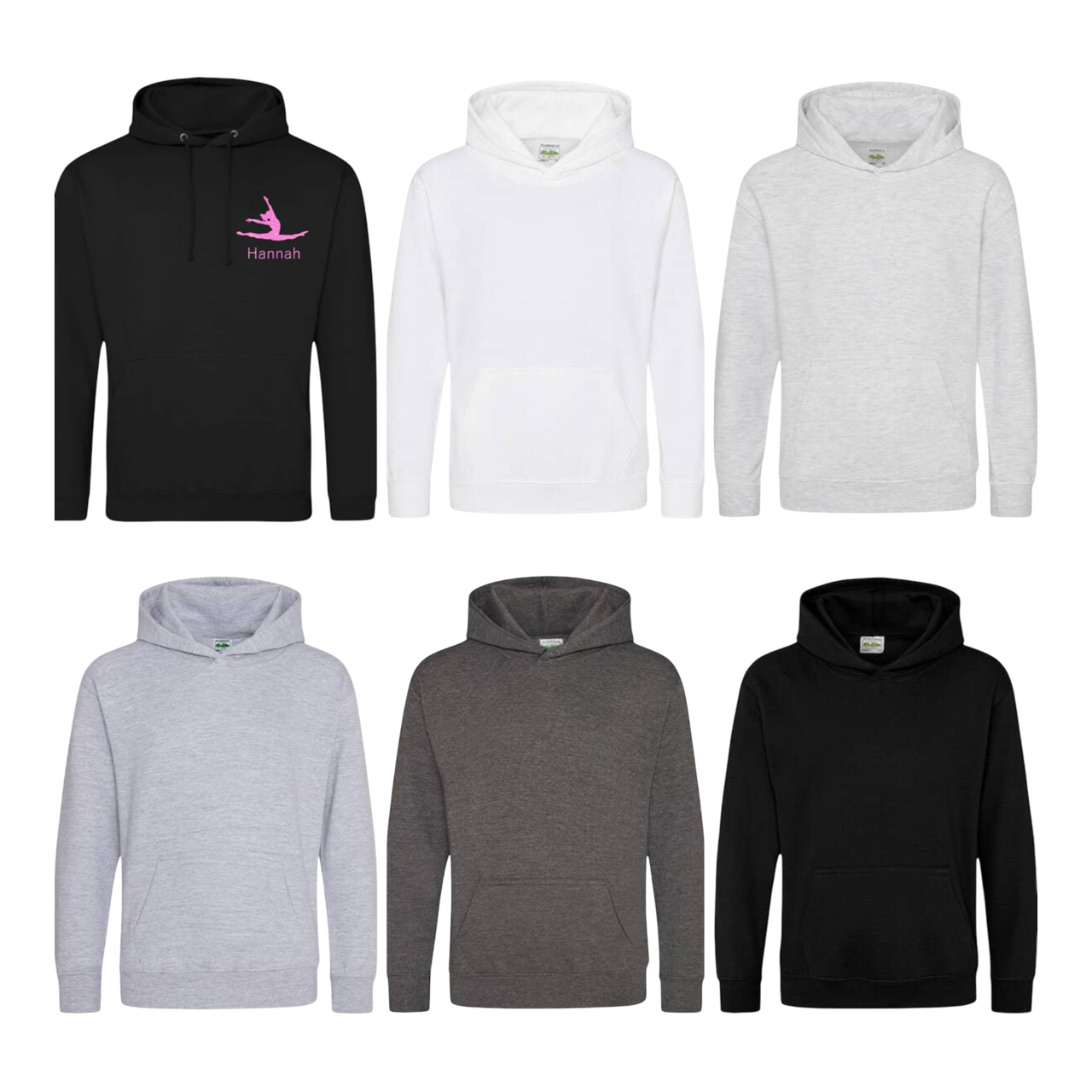 Vereins-Hoodies bedruckt Schwarz Weiß Grau