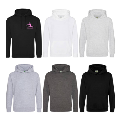 Vereins-Hoodies bedruckt Schwarz Weiß Grau
