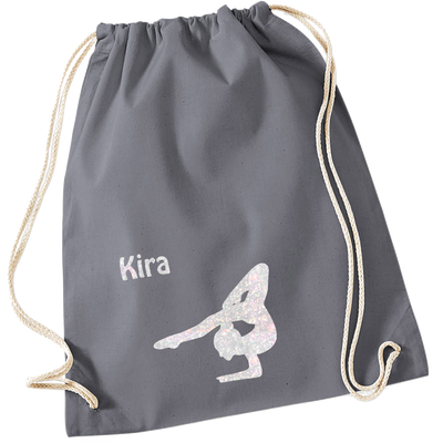 Turnbeutel graphit - viele Motive & Farben