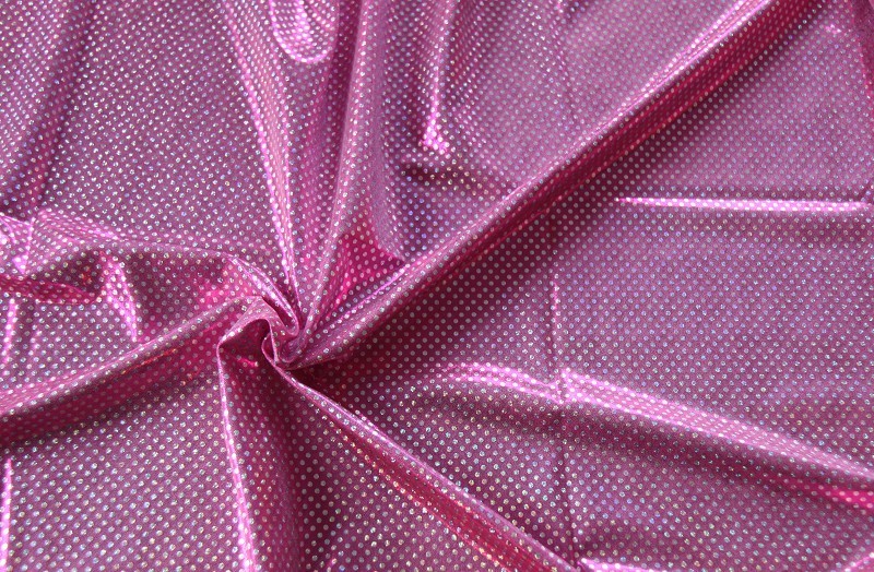 289 Lycra metallic Silberpunkte pink