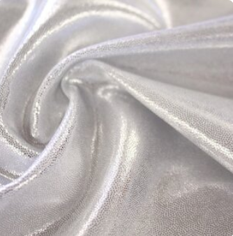3 Lycra shine metallic silber weiß