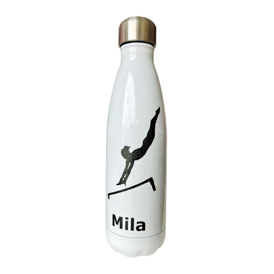 Trinkflasche weiß schwarz - weißer Deckel