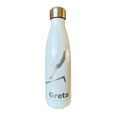 Trinkflasche weiß silber - weißer Deckel